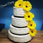 Yellow Gerb Wedding Cake
