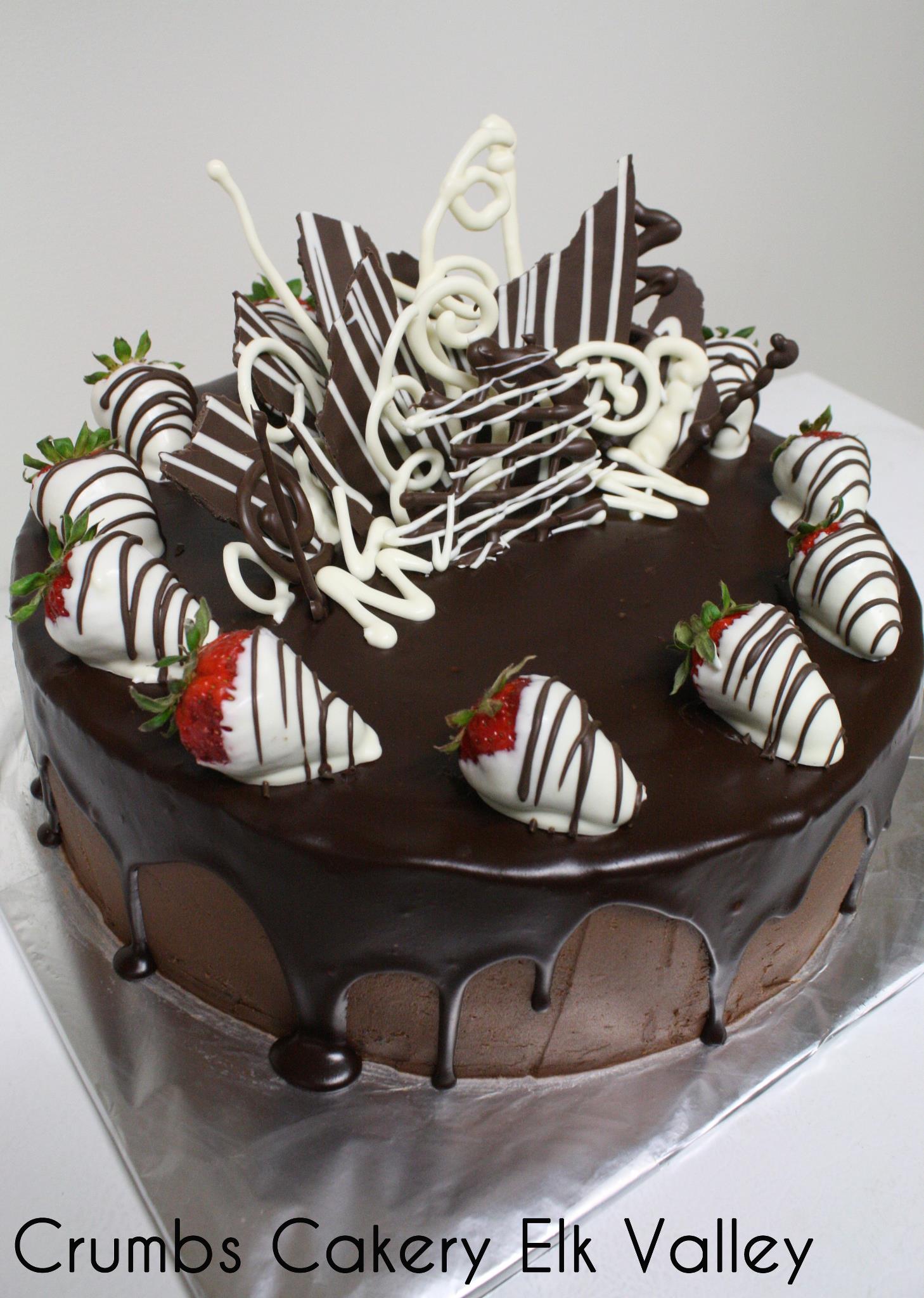 Chocolate Chocolate Strawberry Cake