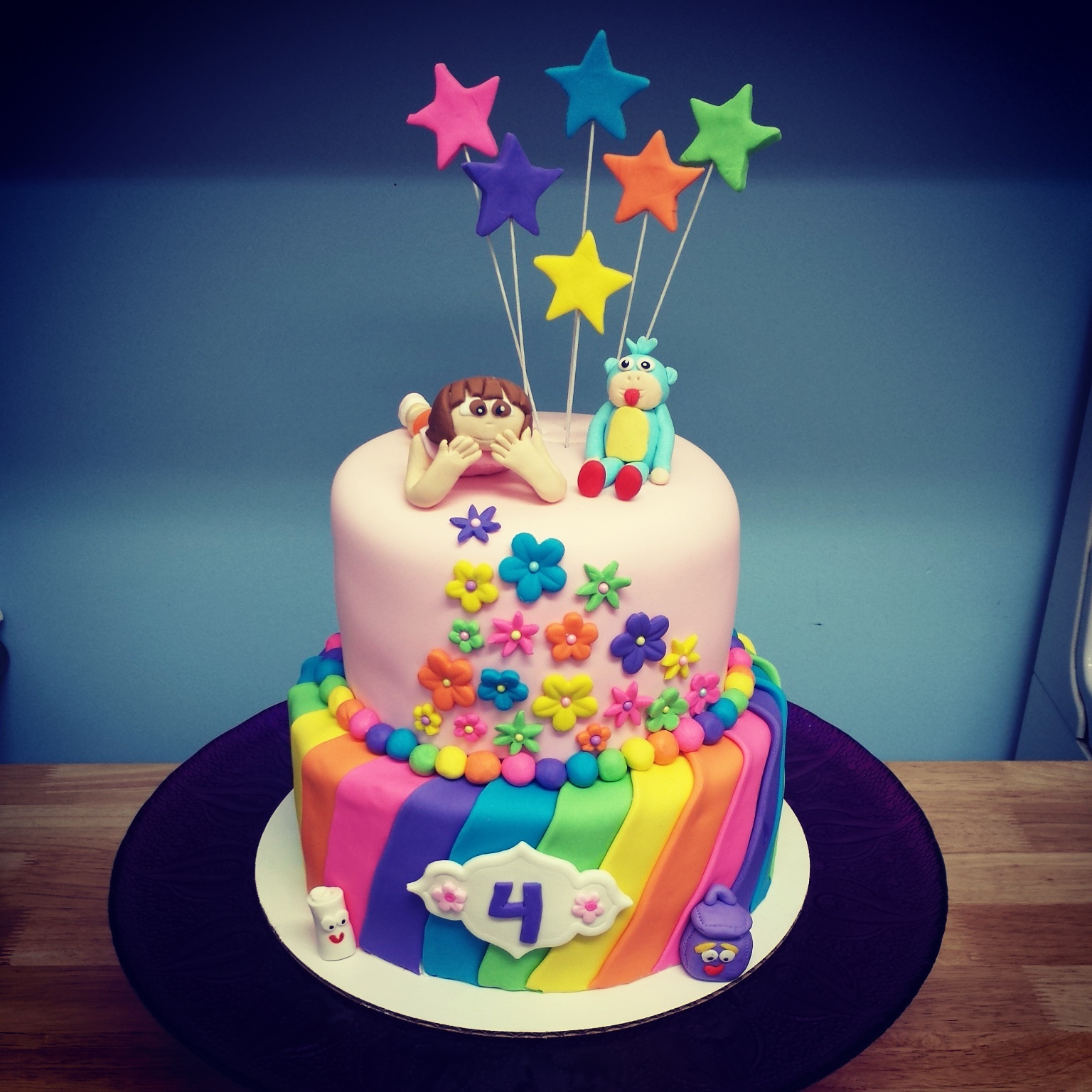 Rainbow Dora Cake